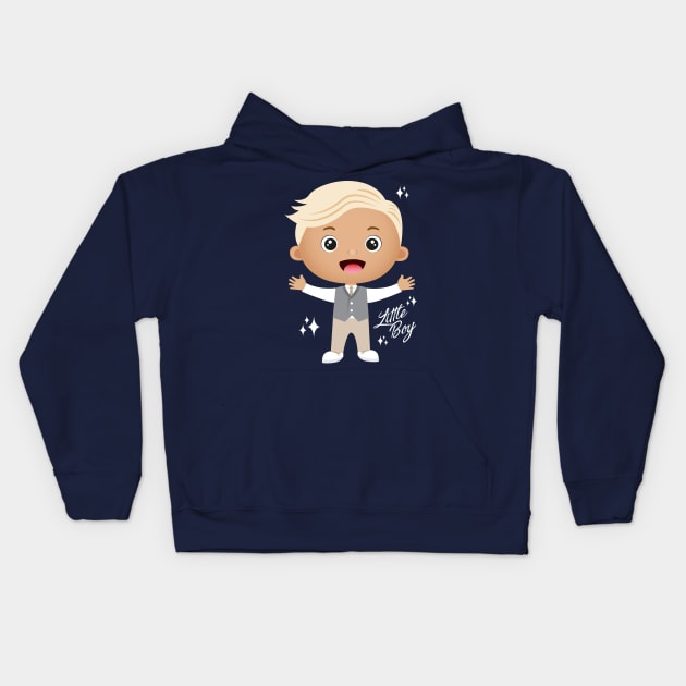 Little Boy Kids Hoodie by Riczdodo